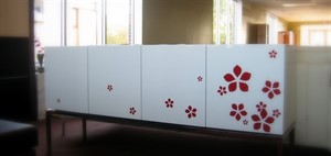 Ara - White Lacquer with Red Flowers - SOLD